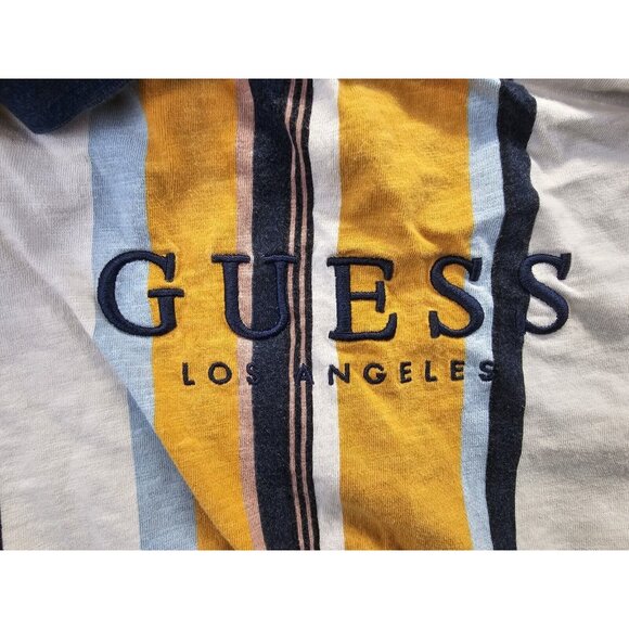 Guess Originals Vertical Striped T Shirt Mens XL Guess Los Angeles - Picture 3 of 8